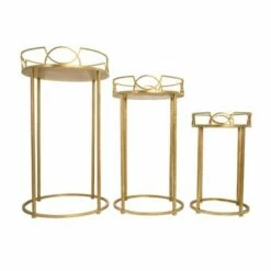 3pc Accent Tables Mirror Top Aged Gold - Sagebrook Home -Side Tables Sales unnamed file 859