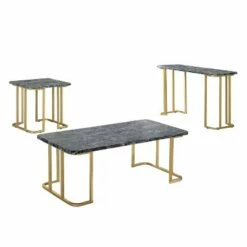 3pc Trillick Coffee Table Set with Faux Marble Top - miBasics Gold/white -Side Tables Sales unnamed file 8635
