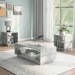 3pc Welnick Coffee Table Set White Oak - miBasics -Side Tables Sales unnamed file 8648