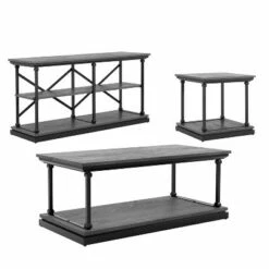 3pc Tullymore Coffee Table Set - miBasics Antique Gray/black -Side Tables Sales unnamed file 8663