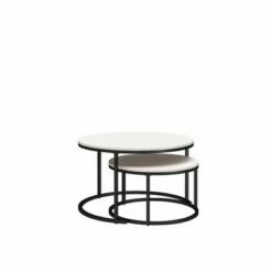 Room & Joy Claret Nesting Coffee and End Table Bundle Ivory Pine/Black Metal - Room & Joy -Side Tables Sales unnamed file 8698