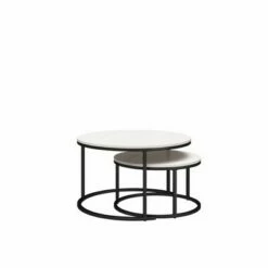 Room & Joy Claret Nesting Coffee and End Table Bundle Ivory Pine/Black Metal - Room & Joy -Side Tables Sales unnamed file 8699