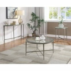 3pc Harding Coffee Table Set Silver - miBasics