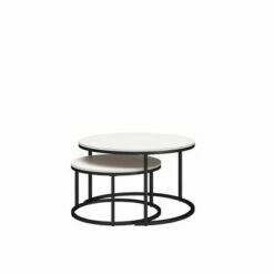 Room & Joy Claret Nesting Coffee and End Table Bundle Ivory Pine/Black Metal - Room & Joy -Side Tables Sales unnamed file 8702