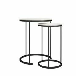 Room & Joy Claret Nesting Coffee and End Table Bundle Ivory Pine/Black Metal - Room & Joy -Side Tables Sales unnamed file 8703