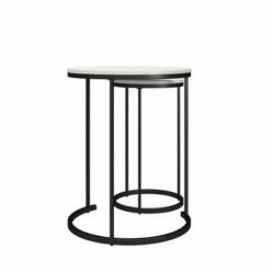 Room & Joy Claret Nesting Coffee and End Table Bundle Ivory Pine/Black Metal - Room & Joy -Side Tables Sales unnamed file 8704