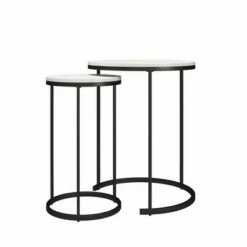 Room & Joy Claret Nesting Coffee and End Table Bundle Ivory Pine/Black Metal - Room & Joy -Side Tables Sales unnamed file 8705