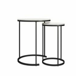 Room & Joy Claret Nesting Coffee and End Table Bundle Ivory Pine/Black Metal - Room & Joy -Side Tables Sales unnamed file 8706