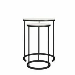 Room & Joy Claret Nesting Coffee and End Table Bundle Ivory Pine/Black Metal - Room & Joy -Side Tables Sales unnamed file 8707