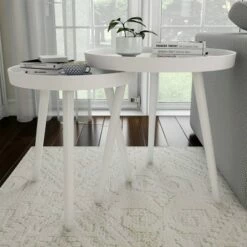 Yorkshire Home Nesting End Tables with Tray Top - Lavish Home White 15 Yorkshire Home Nesting End Tables with Tray Top - Lavish Home White -Side Tables Sales unnamed file 8713