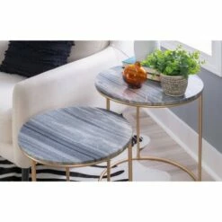 Powell Company Freya Nesting Table - Powell White Marble -Side Tables Sales unnamed file 8730