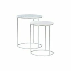 Powell Company Freya Nesting Table - Powell White Marble -Side Tables Sales unnamed file 8732
