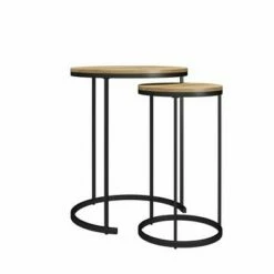 Room & Joy Claret Nesting Coffee and End Table Bundle Natural/Black Metal - Room & Joy -Side Tables Sales unnamed file 8746