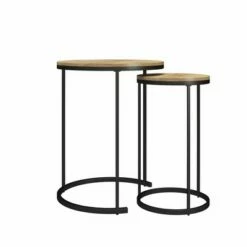 Room & Joy Claret Nesting Coffee and End Table Bundle Natural/Black Metal - Room & Joy -Side Tables Sales unnamed file 8748