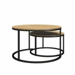 Room & Joy Claret Nesting Coffee and End Table Bundle Natural/Black Metal - Room & Joy -Side Tables Sales unnamed file 8750