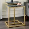Kircubbin Nesting Table with Faux Marble Top - miBasics Gold/white
