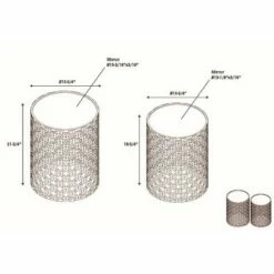 Set of Two Round Nested Tables with Mirror Top Gold - Linon -Side Tables Sales unnamed file 8777