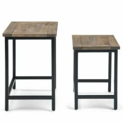 2pc Rhonda Solid Mango Wood Nesting Side Table - Wyndenhall Beach Brown -Side Tables Sales unnamed file 8783