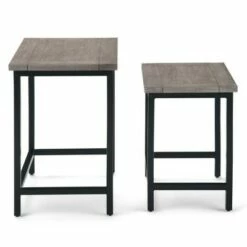 2pc Rhonda Solid Mango Wood Nesting Side Table - Wyndenhall Beach Brown -Side Tables Sales unnamed file 8786