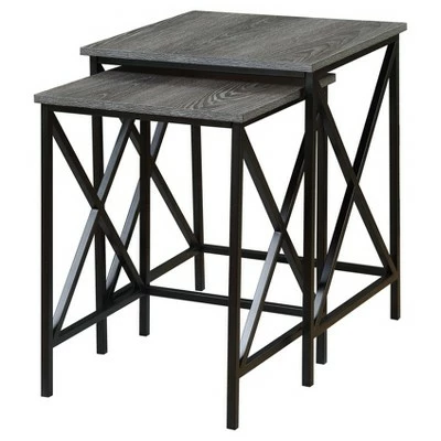 Breighton Home Tucson Nesting End Tables - Cherry - Black - Convenience Concepts 6 Breighton Home Tucson Nesting End Tables - Cherry - Black - Convenience Concepts - Image 4