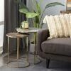 Olivia & May Set of 2 Contemporary Aluminum Accent Tables Gold - Olivia & May