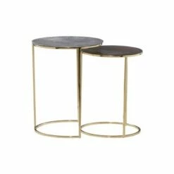Olivia & May Set of 2 Contemporary Aluminum Accent Tables Gold - Olivia & May -Side Tables Sales unnamed file 8812