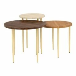 Set of 3 Round Nesting Coffee Tables - Saracina Home Birch