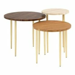 Set of 3 Round Nesting Coffee Tables - Saracina Home Birch -Side Tables Sales unnamed file 8817
