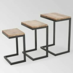 Tohono Nesting Tables Antique Firwood (Set of 3) - Christopher Knight Home