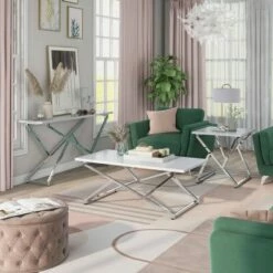 3pc Teemore Coffee Table Set Antique Oak - HOMES: Inside + Out