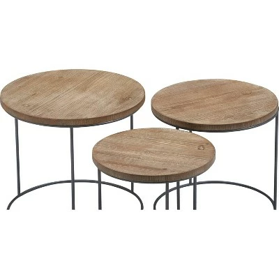 Set of 3 Berkshire Distressed Wood Nesting Side Tables Distressed Wood - Finch 9 Set of 3 Berkshire Distressed Wood Nesting Side Tables Distressed Wood - Finch - Image 7