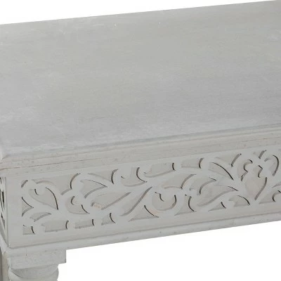 Set of 2 Farmhouse Mango Wood Accent Table - Olivia & May Gray 5 Set of 2 Farmhouse Mango Wood Accent Table - Olivia & May Gray - Image 3