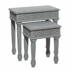 Set of 2 Farmhouse Mango Wood Accent Table - Olivia & May Gray 14 Set of 2 Farmhouse Mango Wood Accent Table - Olivia & May Gray -Side Tables Sales unnamed file 8864