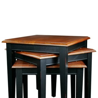 Stacking Nesting Table Set Antique Black - Leick Home 3 Stacking Nesting Table Set Antique Black - Leick Home