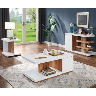 3pc Hal Coffee Table Set White - miBasics 3 3pc Hal Coffee Table Set White - miBasics