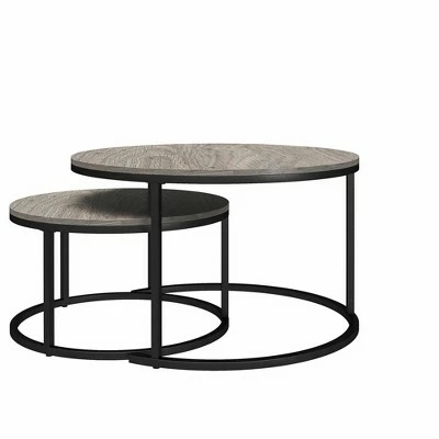 Room & Joy Claret Nesting Coffee and End Table Bundle Gray Oak/Black Metal - Room & Joy 12 Room & Joy Claret Nesting Coffee and End Table Bundle Gray Oak/Black Metal - Room & Joy - Image 10