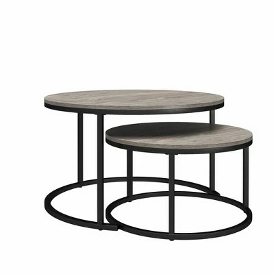 Room & Joy Claret Nesting Coffee and End Table Bundle Gray Oak/Black Metal - Room & Joy 14 Room & Joy Claret Nesting Coffee and End Table Bundle Gray Oak/Black Metal - Room & Joy - Image 12