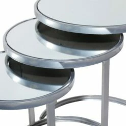 Olivia & May Set of 3 Contemporary Tin Accent Tables Silver - Olivia & May -Side Tables Sales unnamed file 8916