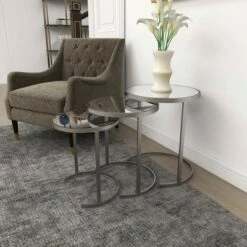 Olivia & May Set of 3 Contemporary Tin Accent Tables Silver - Olivia & May -Side Tables Sales unnamed file 8923