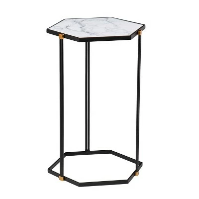 Set of 2 Memthy Faux Marble Nesting Tables Black/Gold - Aiden Lane 7 Set of 2 Memthy Faux Marble Nesting Tables Black/Gold - Aiden Lane - Image 5
