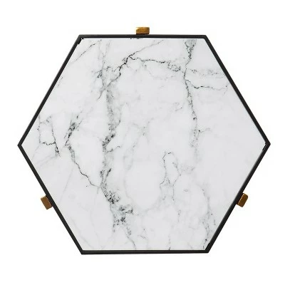 Set of 2 Memthy Faux Marble Nesting Tables Black/Gold - Aiden Lane 8 Set of 2 Memthy Faux Marble Nesting Tables Black/Gold - Aiden Lane - Image 6