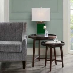 Madison Park Set of 2 Bowdie Nesting Tables Dark Brown