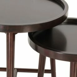 Madison Park Set of 2 Bowdie Nesting Tables Dark Brown -Side Tables Sales unnamed file 8951