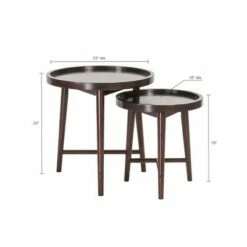 Madison Park Set of 2 Bowdie Nesting Tables Dark Brown -Side Tables Sales unnamed file 8952