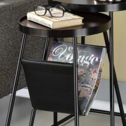 Quinlane Nesting Table with Magazine Holder Walnut/Matte Black - miBasics -Side Tables Sales unnamed file 8974