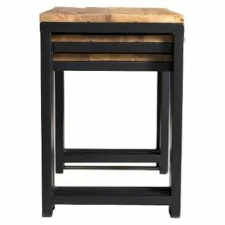 3pc Wood and Iron Nest of Tables Natural - Timbergirl 11 3pc Wood and Iron Nest of Tables Natural - Timbergirl -Side Tables Sales unnamed file 8980
