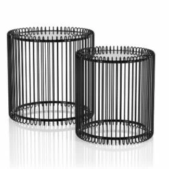 Ederney Round Nesting Table with Mirror Top Black - miBasics -Side Tables Sales unnamed file 8982