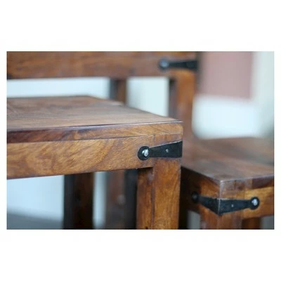 3pc Handcrafted Rustic Nesting Tables Natural - Timbergirl 7 3pc Handcrafted Rustic Nesting Tables Natural - Timbergirl - Image 5