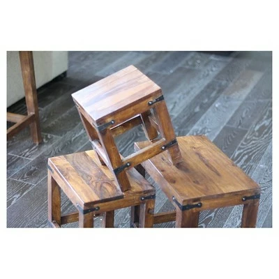 3pc Handcrafted Rustic Nesting Tables Natural - Timbergirl 10 3pc Handcrafted Rustic Nesting Tables Natural - Timbergirl - Image 8