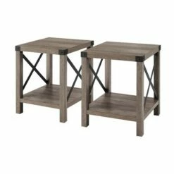 Set of 2 Sophie Rustic Farmhouse X Frame Side Tables - Saracina Home White Oak -Side Tables Sales unnamed file 9